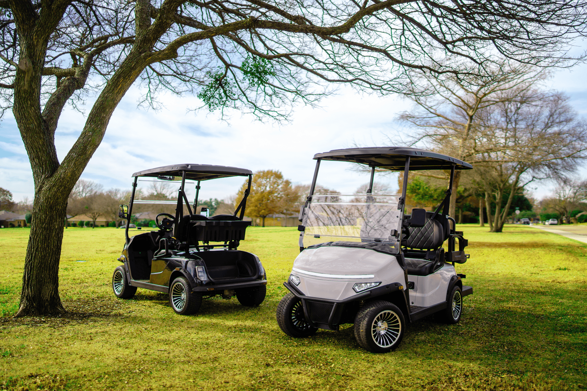 Golf cart on the course